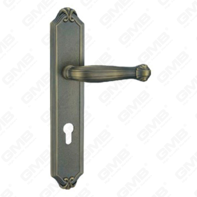 Türgriff ziehen Holztürbeschläge Griffschloss Türgriff auf Platte für Einsteckschlösser aus Zinklegierung oder Stahl Türplattengriff (ZL903-Z41-DAB)