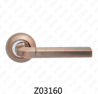 Zamak-Zinklegierungs-Aluminium-Rosetten-Türgriff mit runder Rosette (Z02160)