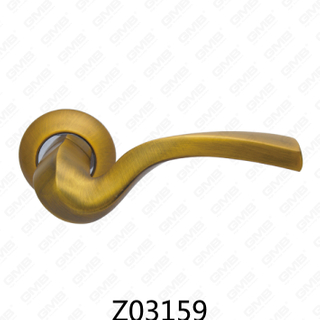 Zamak-Zinklegierungs-Aluminium-Rosetten-Türgriff mit runder Rosette (Z02159)