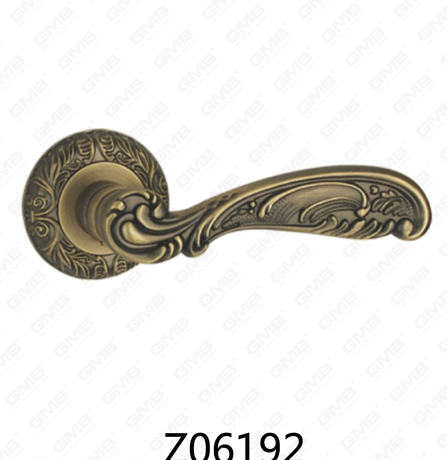 Zamak-Zinklegierungs-Aluminium-Rosetten-Türgriff mit runder Rosette (Z06192)
