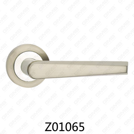 Zamak-Zinklegierungs-Aluminium-Rosetten-Türgriff mit runder Rosette (Z01065)