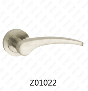 Zamak-Zink-Legierungs-Aluminium-Rosetten-Türgriff mit runder Rosette (Z01022)