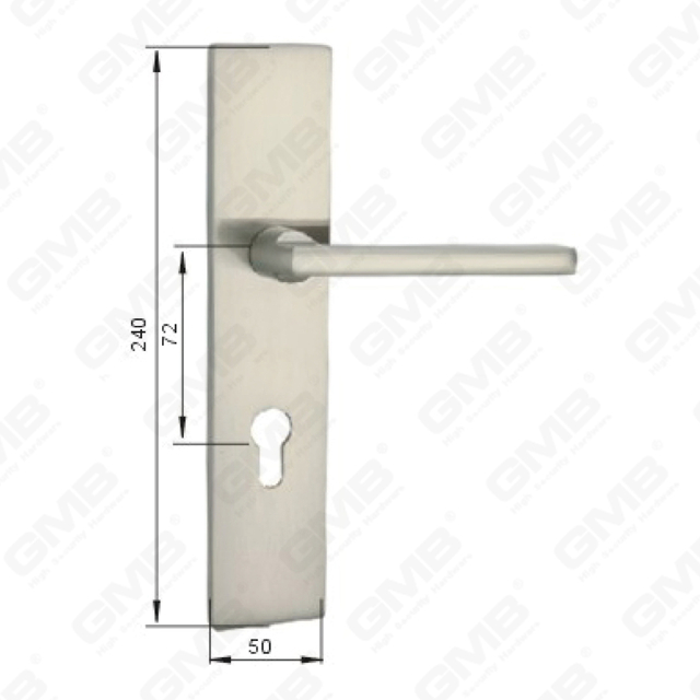 Türgriff ziehen Holztürbeschläge Griffschloss Türgriff auf Platte für Einsteckschlösser aus Zinklegierung oder Stahl Türplattengriff (L201-Z25-N)
