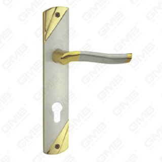 Türgriff Ziehen Sie Holztür Hardware-Griff Türgriff auf Teller für Lockset mit Zinklegierung oder Stahltürplattengriff (L840-H175-SN & GP)
