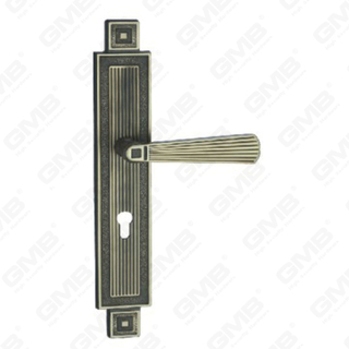 Türgriff Ziehen Sie Holztür Hardware-Griff Türgriff auf Teller für Locksserie durch Zinklegierung oder Stahltürplattengriff (ZL958B40-DAB)