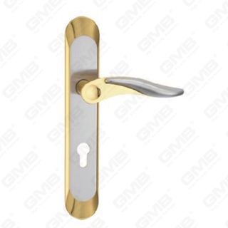 Türgriff Ziehen Sie Holztür Hardware-Griff Türgriff auf Teller für Lockset mit Zinklegierung oder Stahltürplattengriff (ZL90627-SN & GPB)