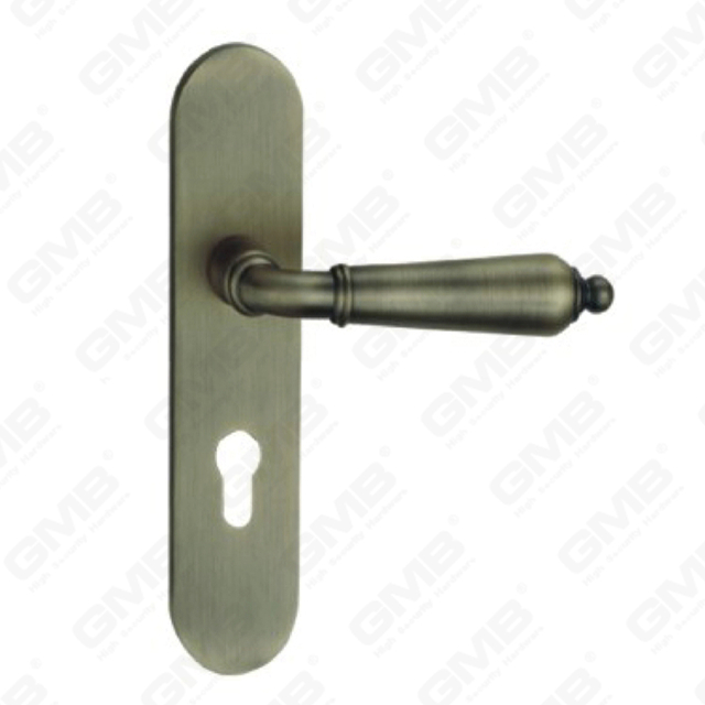 Türgriff ziehen Holztürbeschläge Griffschloss Türgriff auf Platte für Einsteckschlösser aus Zinklegierung oder Stahl Türplattengriff (ZM583-E01-DAB)
