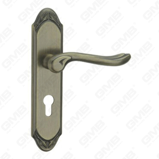 Türgriff Ziehen Sie Holzhölzer Hardware-Griff-Schloss Türgriff am Teller für Locksserie durch Zinklegierung oder Stahltürplattengriff (CM577-C100-DAB)
