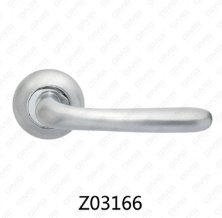 Zamak-Zinklegierungs-Aluminium-Rosetten-Türgriff mit runder Rosette (Z02166)