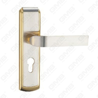 Türgriff Ziehen Sie Holztür Hardware-Griff Türgriff auf Teller für Locksserie durch Zinklegierung oder Stahltürplattengriff (ZM63849-SN GPB)