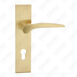 Türgriff Ziehen Sie Holztür Hardware-Griff Türgriff auf Teller für Locksserie durch Zinklegierung oder Stahltürplatte (ZM80517-GSB)