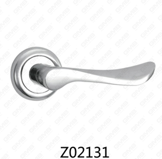 Zamak-Zinklegierungs-Aluminium-Rosetten-Türgriff mit runder Rosette (Z02131)